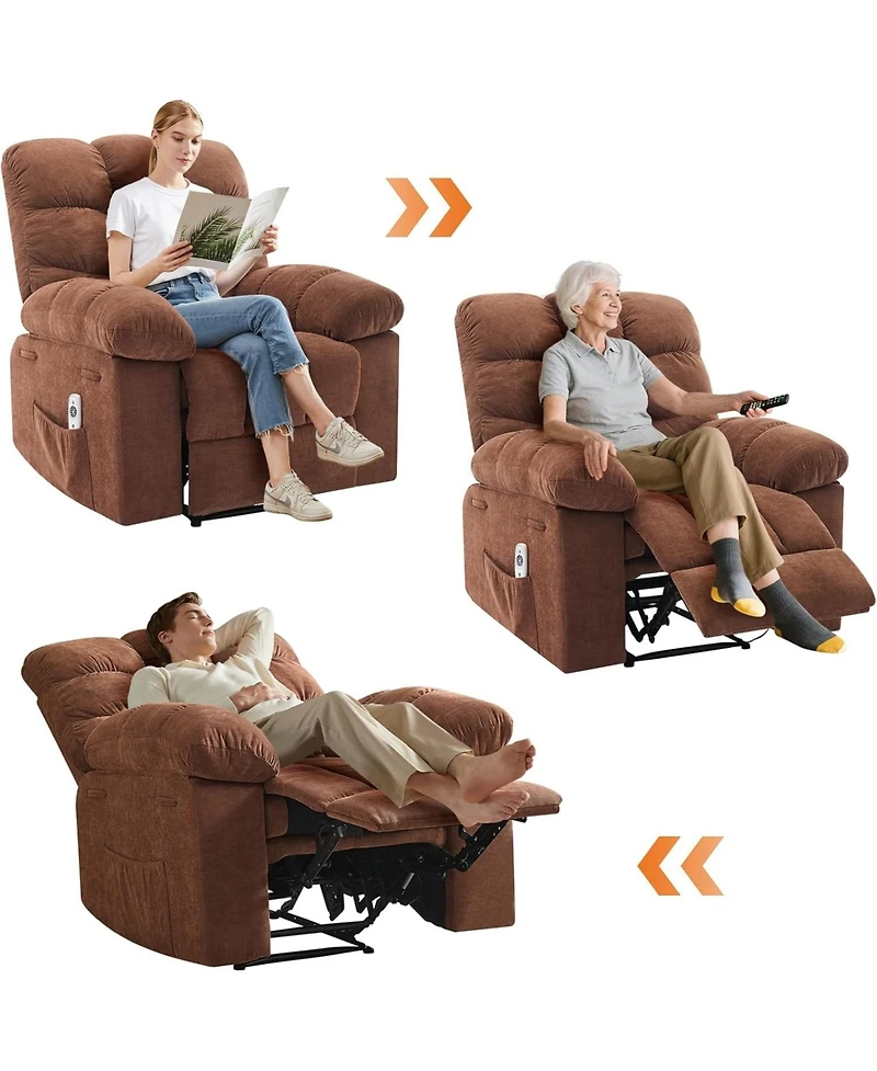 gaomon Recliner Chair, Wide Rocker Chair, Rocking Chair with Massage and Heat