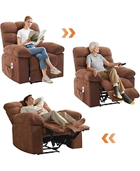 gaomon Recliner Chair, Wide Rocker Chair, Rocking Chair with Massage and Heat