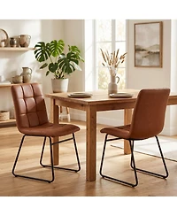 gaomon Dining Chairs Set of 2, Upholstered Dining Room Chairs with Metal Frame, Synthetic Leather Modern Dining Chairs for Kitchen Living Room
