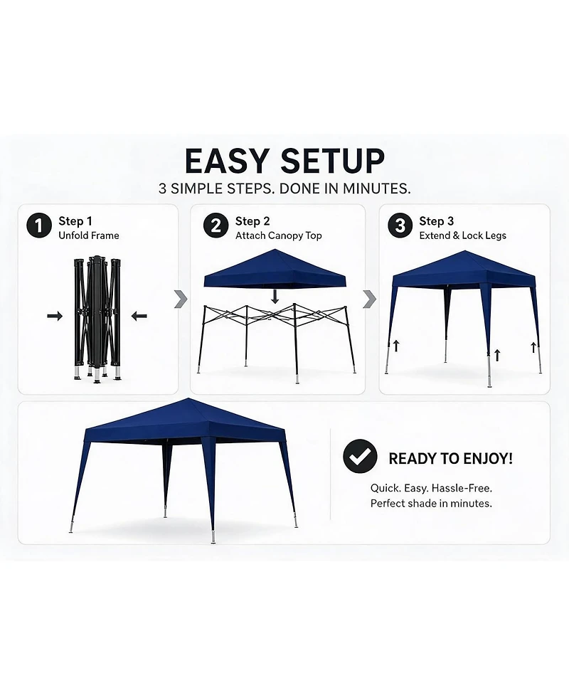 gaomon 10x10 ft Pop-Up Canopy Tent with Slant Legs, Waterproof and Uv Protection