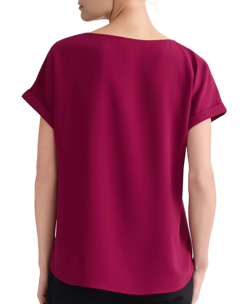 Jones New York Plus Short-Sleeve Round Neck Top