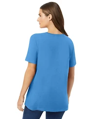 Woman Within Women's Perfect Short-Sleeve Crewneck Tee