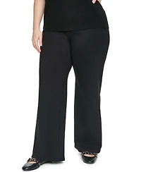 Karl Lagerfeld Paris Plus Compression Sailor Mid-Rise Straight Pants