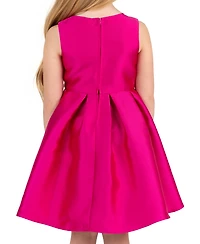 Rare Editions Girls' 2T-6X Mikado Bow Bodice Pleated Dress