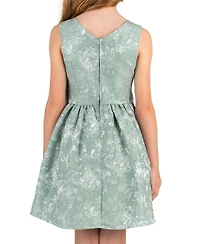 Rare Editions Girls' 7-16 Brocade Large Bow Sleeveless Dress