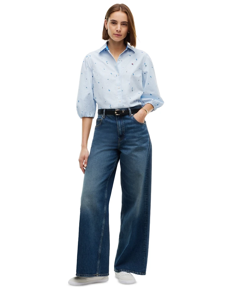 Tommy Hilfiger Women's Printed 3/4-Sleeve Shirt