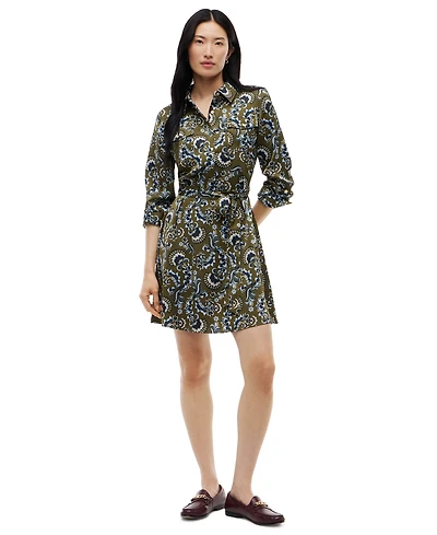 Tommy Hilfiger Women's Long-Sleeve Paisley-Print Shirt Dress