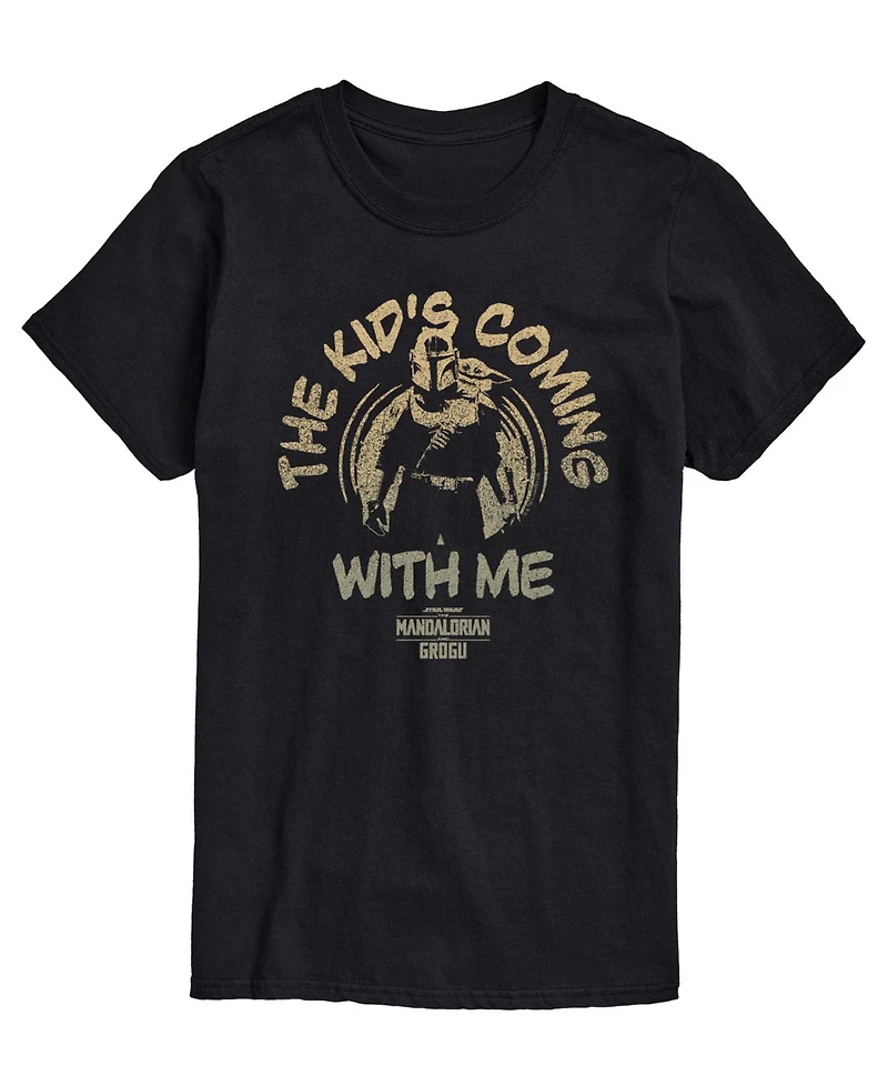 Airwaves Men's The Mandalorian & Grogu Kids Coming With Me Graphic T-Shirt