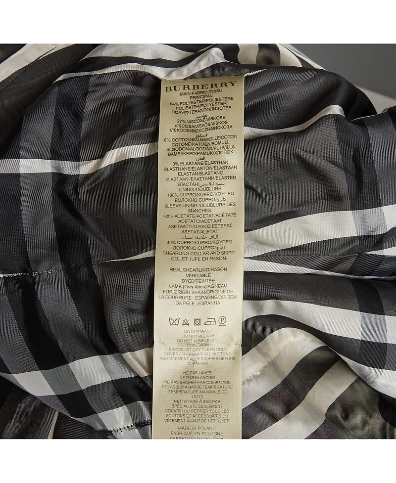 Pre-Owned Burberry Women's Shearling And Crepe Short Coat