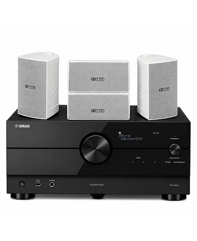 Yamaha Rx-A2A 7.2-Channel 8K Av Receiver with 4 White Speakers