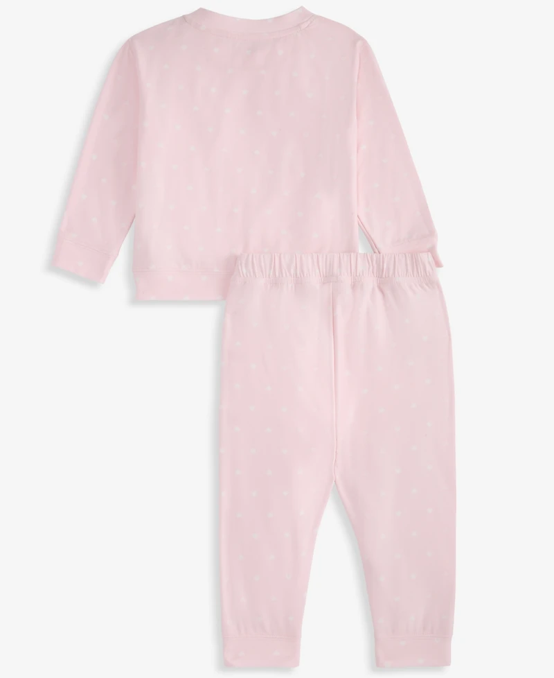 First Impressions Baby Girls' 0M-24M Heart-Print Sweatshirt and Sweatpants, 2-Piece Set, Macy's Exclusive