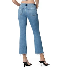 Flying Monkey Women's High Rise Distressed Hem Kick Flare Jeans