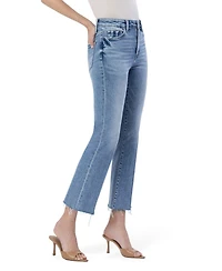 Flying Monkey Women's High Rise Raw Hem Kick Flare Jeans