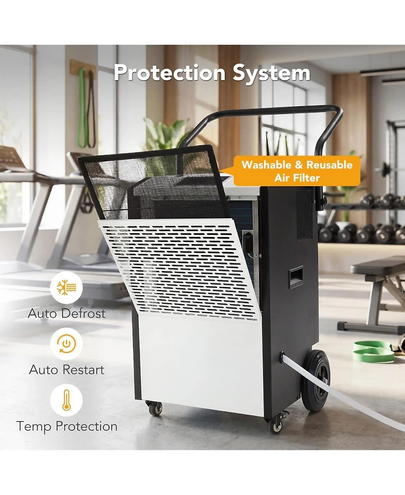 Tribesigns 240 Pints Commercial Dehumidifier with Pump and Drain Hose, Heavy Duty Commercial Dehumidifier for Up to 8000 Sq. Ft Large Spaces