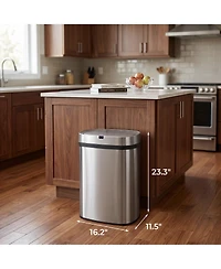 Mega Casa 18-Gallon Motion Sensor Trash Can with 26 Trash Bags, Rectangular Waste Sorting Bin with Dual Split Rings