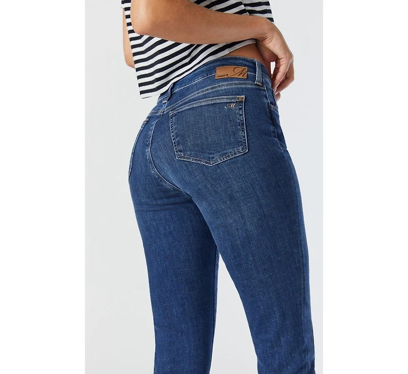 Mavi Jeans Women's Kathleen Mid Rise Boyfriend Feather Blue