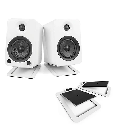 Kanto S4 Angled Solid Steel Desktop Speaker Stands, Up to 8 Lbs.