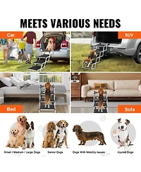 Vevor Dog Stair for Cars -step Folding Dog Steps Aluminum Loads up to 150 lbs