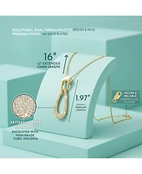 14K Gold Plated Cubic Zirconia Pendant Necklace