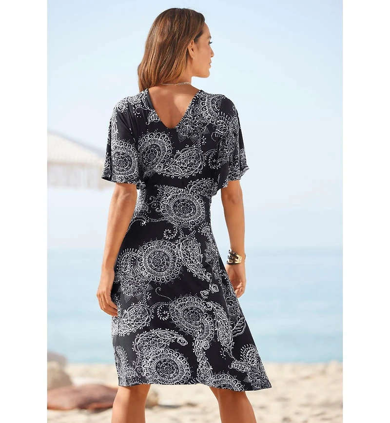 Lascana Women's Belted Asymmetrical Dress