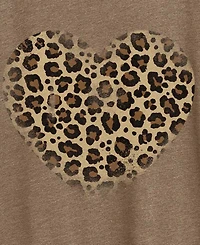 Hybrid Apparel Plus Leopard Heart Graphic T-Shirt