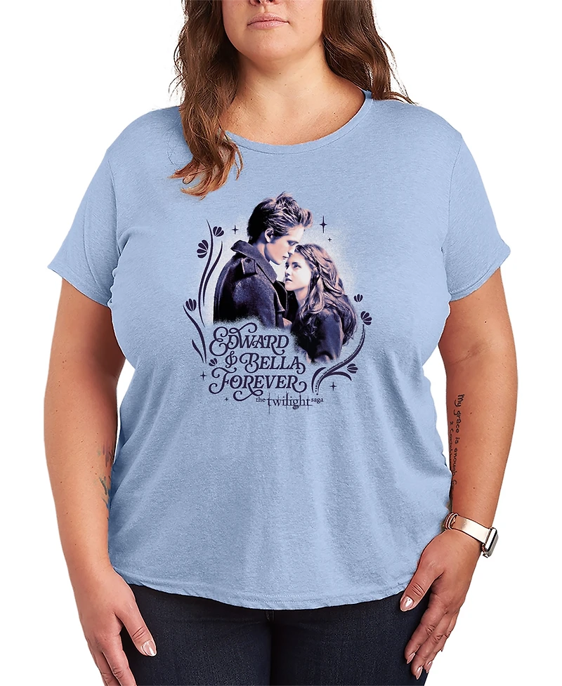 Hybrid Apparel Plus Twilight Edward and Bella Graphic T-Shirt