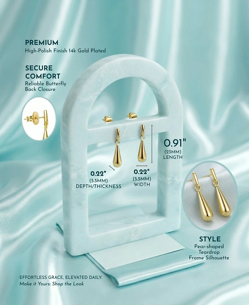 Chic 14K Gold Plated cubic zirconia Drop Earrings