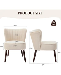 Gaomon Set of 2 Velvet Wingback Accent Chairs with Wood Legs, Mid-Century Upholstered Lounge for Living Room