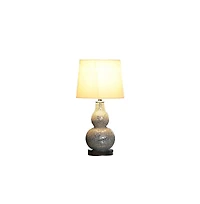 19.5" In Mirror Glass Mosaic Silver Chrome Polyresin Table Lamp