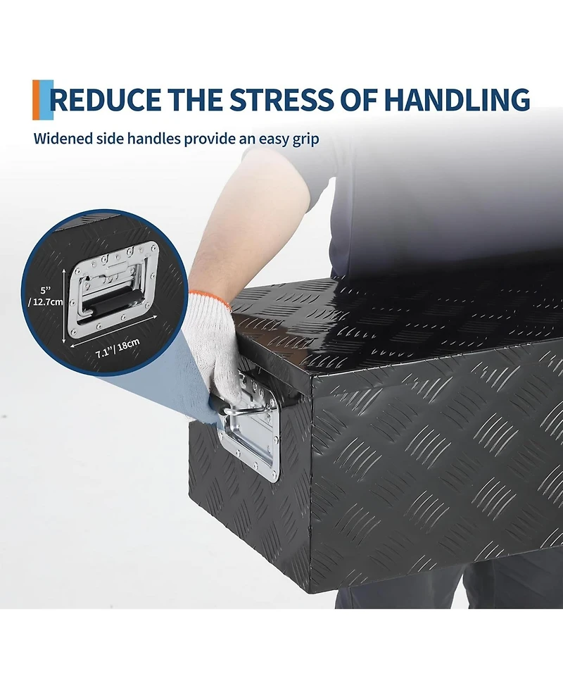 Gaomon 48"x15"x15" Heavy Duty Aluminum Truck Bed Tool Boxes with Sliding Shelf, Outdoor Storage Organizer with Lock and Keys