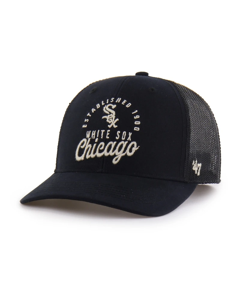 '47 Brand Men's Black Chicago White Sox Pitstop Trucker Adjustable Hat