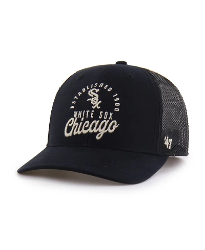 '47 Brand Men's Black Chicago White Sox Pitstop Trucker Adjustable Hat