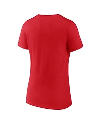 Logo Athletic Women's Red Texas Rangers V-Neck T-Shirt