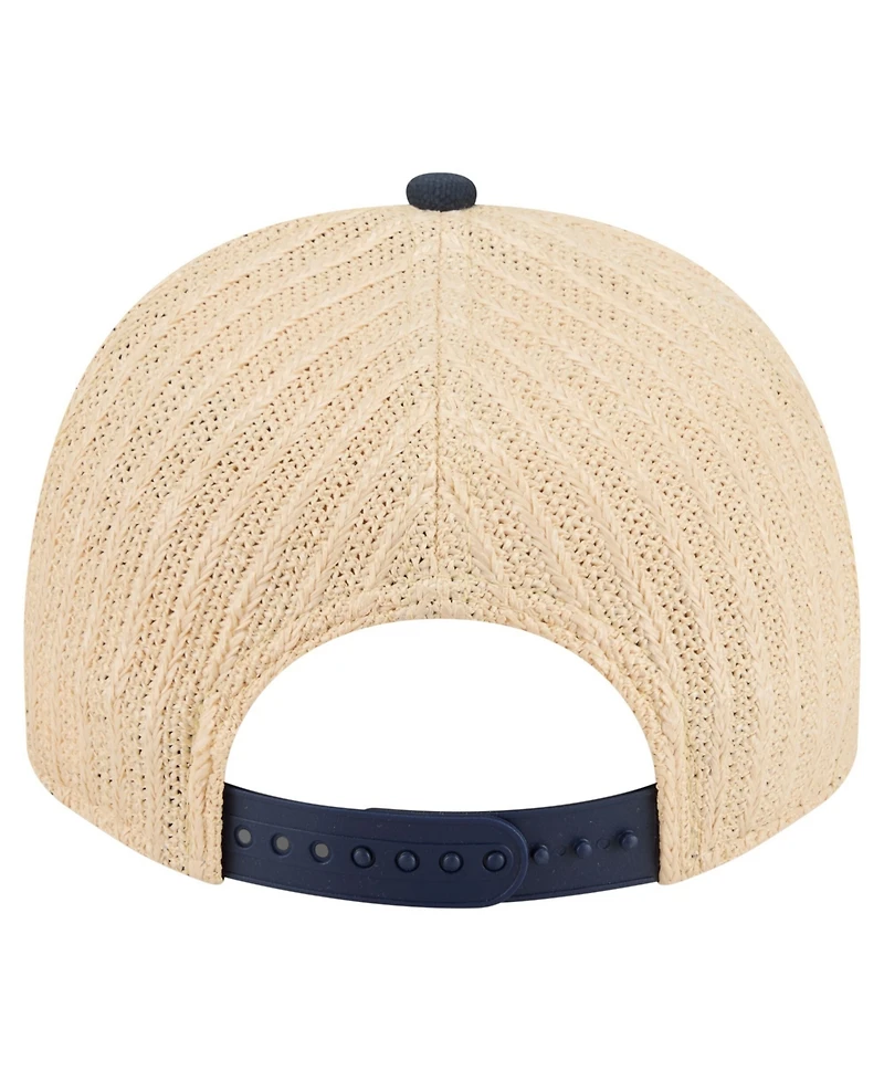 New Era Men's Navy/Natural New York Yankees Grained 9FIFTY A-Frame Trucker Adjustable Hat