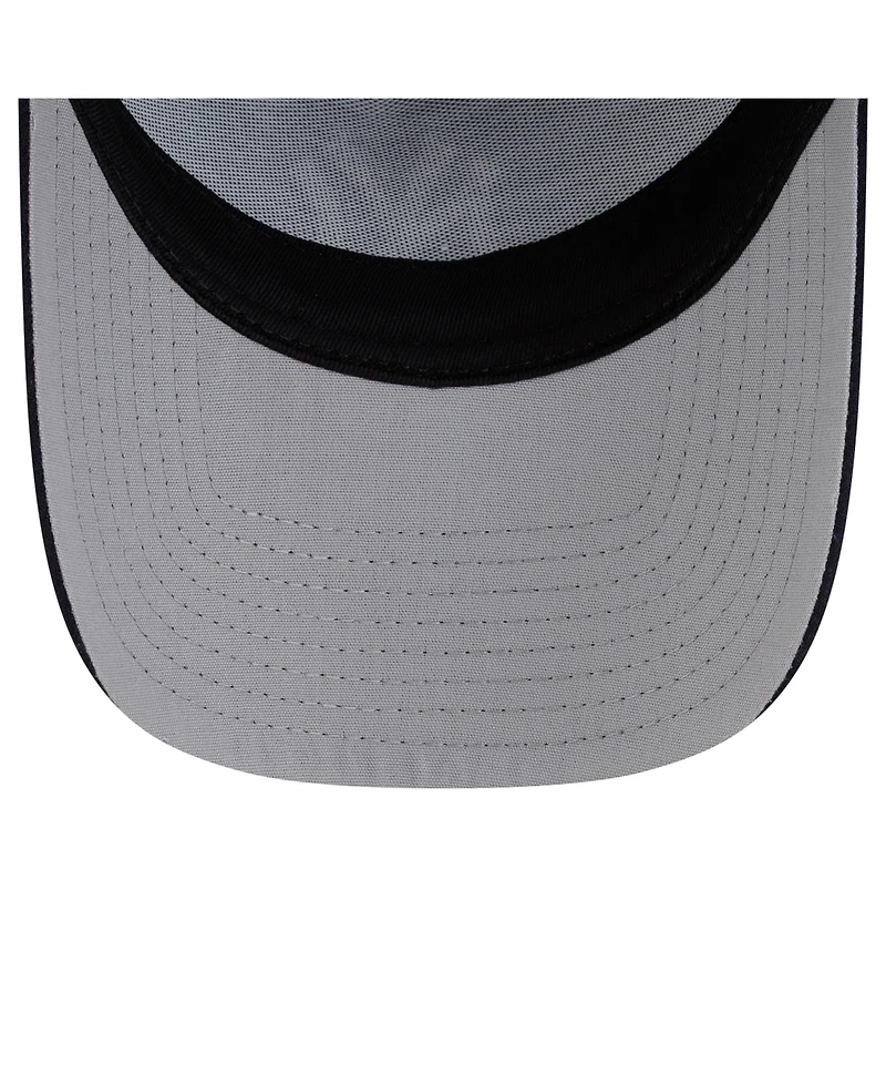 New Era Men's Navy New York Yankees Side Script 9FORTY A-Frame Trucker Adjustable Hat