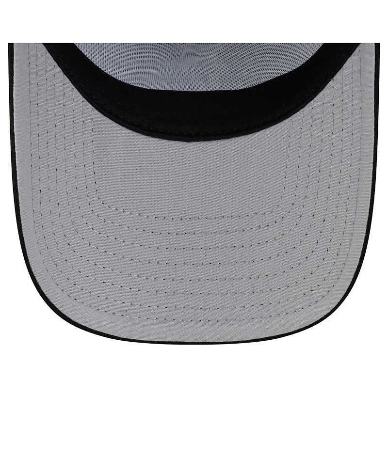New Era Men's Black Los Angeles Dodgers Side Script 9FORTY A-Frame Trucker Adjustable Hat