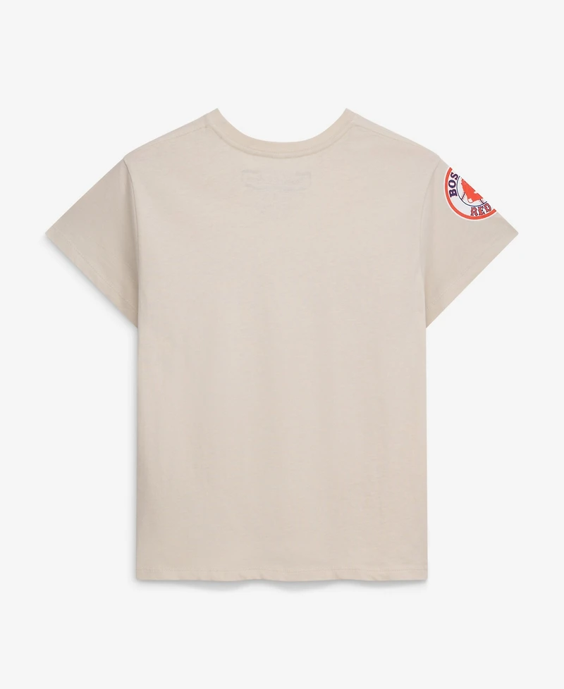 Mitchell & Ness Women's David Ortiz Cream Boston Red Sox Cooperstown Name Number Throwback T-Shirt