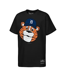 Mitchell & Ness Big Boys and Girls Black Detroit Tigers Face Mascot T-Shirt