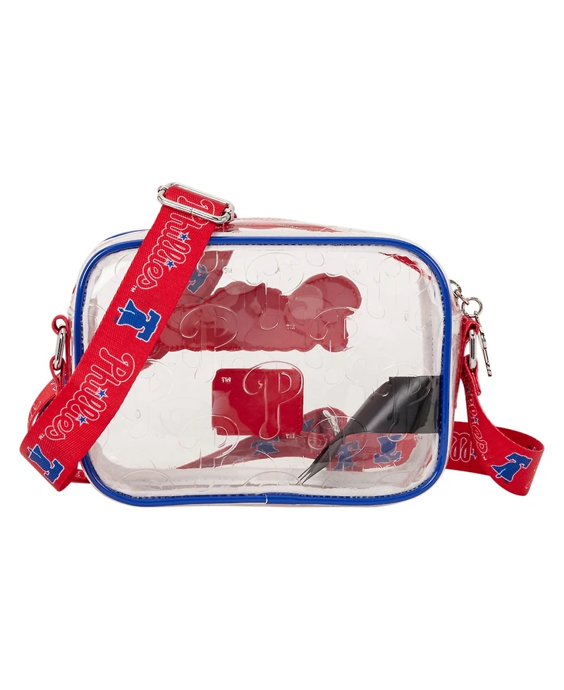 Loungefly Philadelphia Phillies Clear All Over Logo Crossbody Bag
