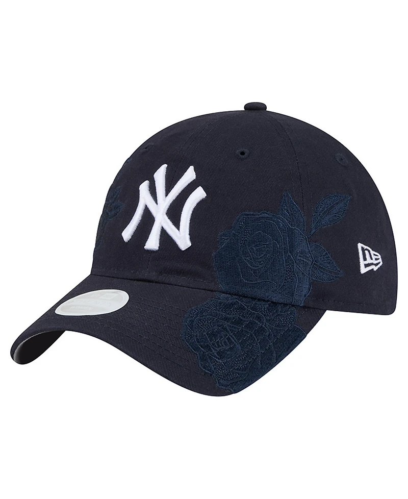 New Era Women's Navy New York Yankees Roses 9TWENTY Adjustable Hat