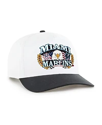 '47 Brand Men's White/Black Miami Marlins Americana Eagle Hitch Adjustable Hat