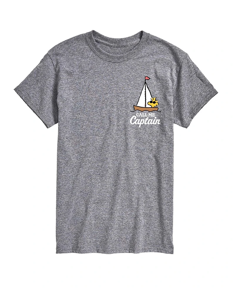 Airwaves Men's Peanuts Woodstock Call Me Captain Graphic T-Shirt
