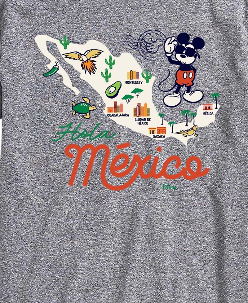 Airwaves Men's Disney Mickey Mexico Map Graphic T-Shirt