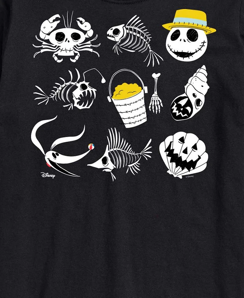 Airwaves Men's The Nightmare Before Christmas Beach Crew Grid Graphic T-Shirt