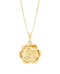 Macy's Flower Pendant Necklace in 10k Yellow Gold