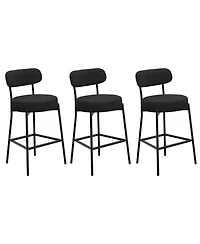 Dyhome 30" Bar Stools Set of 3, Counter Height Chairs with Backrest and Footrest