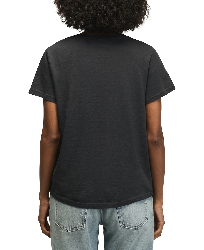 Lucky Brand Women's Embellished Palm Tree Motif Crewneck T-Shirt