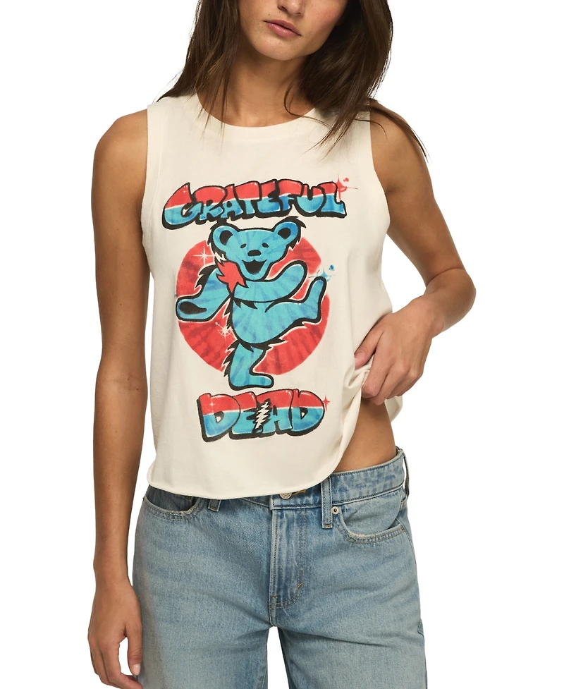 Lucky Brand Women's Grateful Dead Airbrush Muscle Sleeveless Tank Top