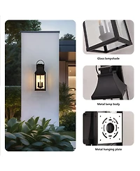 Asagikoiai 2-Pack Large Outdoor Porch Lights, Aluminum Waterproof Garage Lanterns