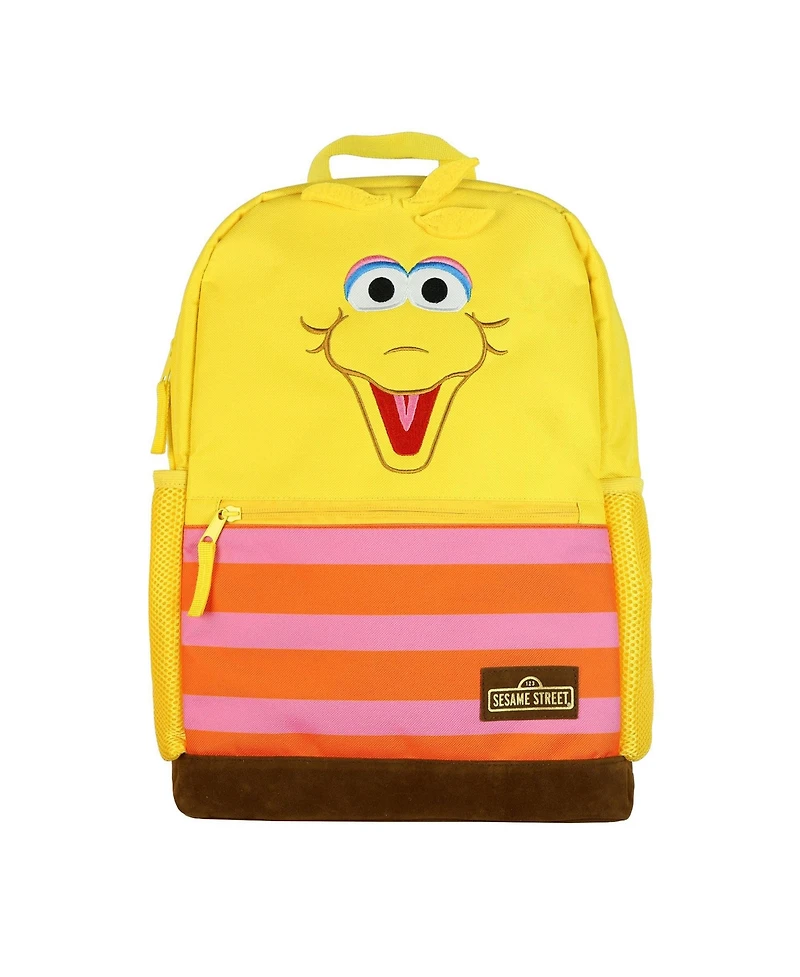 Sesame Street Backpack 16 Inch Big Bird Character Bookbag with Adjustable Straps